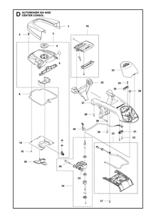 Center Consol Diagram and Parts List for 2021-01 Husqvarna Lawn Mower