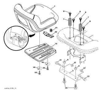 Seat Diagram and Parts List for 2017-12 Husqvarna Lawn Tractor
