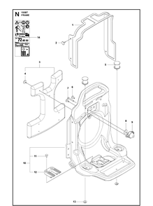 Frame Diagram and Parts List for  Husqvarna Leaf Blower / Vacuum