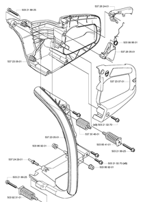 Handles / Throttle Diagram and Parts List for (Rancher)(2006-06) Husqvarna Chainsaw