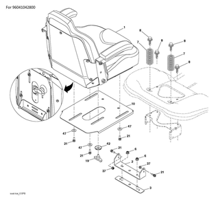 Seat Diagram and Parts List for  Husqvarna Lawn Tractor