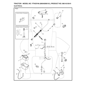 Electrical Diagram and Parts List for  Husqvarna Lawn Tractor