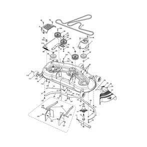 Mower Deck Diagram and Parts List for  Husqvarna Lawn Tractor