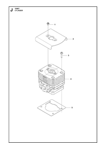 Cylinder Diagram and Parts List for  Husqvarna Leaf Blower / Vacuum