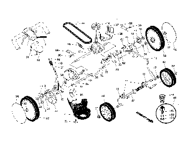 Gear case/drive control/wheels Diagram and Parts List for  Husqvarna Lawn Mower