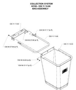 Accessories (Bag Assembly) Diagram and Parts List for IZ5225TSPKOA 2006-02 Husqvarna Lawn Mower