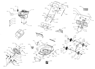 Complete Product Diagram and Parts List for LC19AR 2016 Husqvarna Lawn Mower