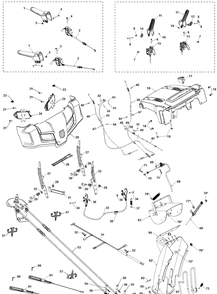 Control Panel And Discharge Chute Diagram and Parts List for  Husqvarna Snow Blower