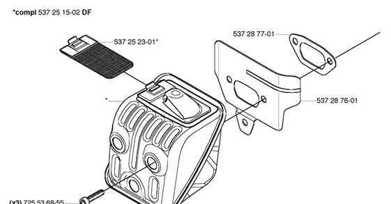 Muffler Diagram and Parts List for (Rancher)(2006-06) Husqvarna Chainsaw