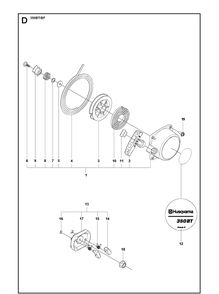 Starter Diagram and Parts List for  Husqvarna Leaf Blower / Vacuum