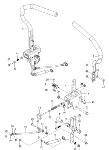 Steering Diagram and Parts List for (970467701-00)(2020-04) Husqvarna Lawn Mower
