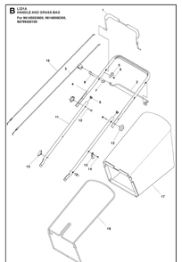 Handle 2 Diagram and Parts List for  Husqvarna Lawn Mower