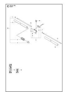 Shaft Diagram and Parts List for 20120100001-Current Husqvarna Edger
