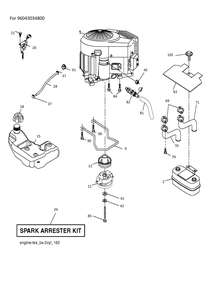 Engine Diagram and Parts List for  Husqvarna Lawn Tractor