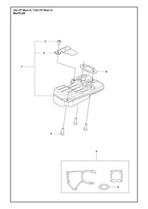 Muffler Diagram and Parts List for  Husqvarna Chainsaw