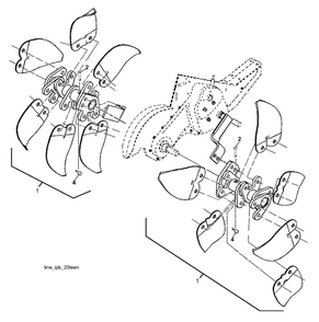 Tine Unit Diagram and Parts List for  Husqvarna Tiller