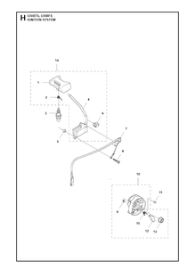 Ignition System 2 Diagram and Parts List for 20111800001-Current Husqvarna Leaf Blower / Vacuum