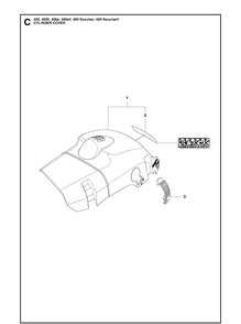 Cylinder Cover Diagram and Parts List for 450II-450E-450EII-450 RANCHER-450 RANCHERII Husqvarna Chainsaw