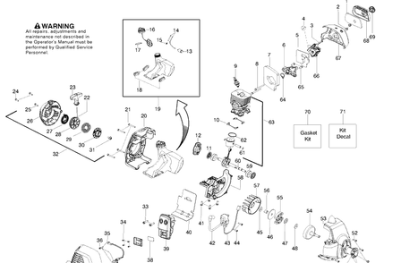 Engine Diagram and Parts List for 2010-03 Husqvarna Trimmer