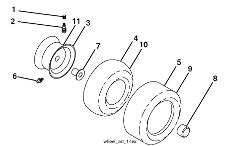 Wheels And Tires Diagram and Parts List for (917289630)(2010-05) Husqvarna Lawn Mower