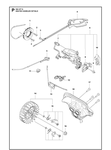 Handle Heated Diagram and Parts List for 592 XP-G Husqvarna Chainsaw