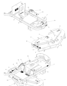 Decals Diagram and Parts List for (968999717)(2007-11) Husqvarna Lawn Mower
