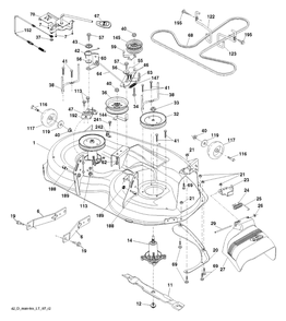 Mower Deck / Cutting Deck Diagram and Parts List for (917243820)(2017-12) Husqvarna Lawn Tractor