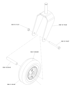 Caster Assembly Diagram and Parts List for 2004-11 Husqvarna Lawn Mower