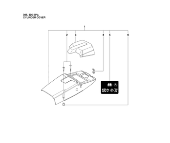 Cylinder Cover Diagram and Parts List for (EPA)(20102200001 - 20163899999) Husqvarna Chainsaw