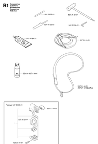 Accessories Diagram and Parts List for  Husqvarna Edger