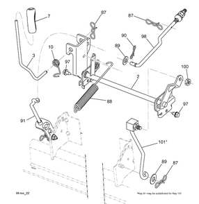 Mower Lift Diagram and Parts List for (917289630)(2010-05) Husqvarna Lawn Mower