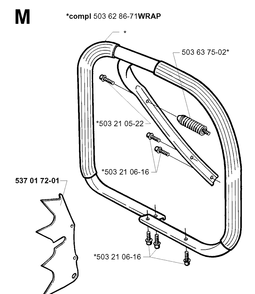 Handle Diagram and Parts List for 19994500001-20014000000 Husqvarna Chainsaw