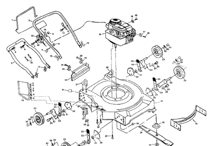 Product Complete Diagram and Parts List for JET50  Husqvarna Lawn Mower