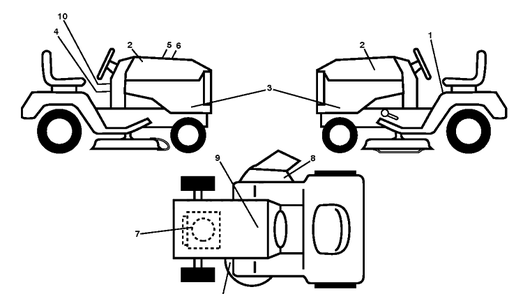 Decals Diagram and Parts List for (96043016200)(2012-09) Husqvarna Lawn Tractor