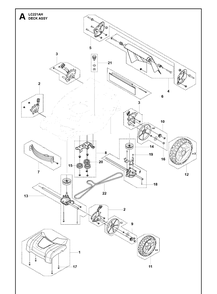 Mower Deck / Cutting Deck Diagram and Parts List for  Husqvarna Lawn Mower
