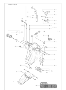 Fuel Tank And Throttle Trigger And Choke Control And Vibration Absorber And Tank Cap And Purge Diagram and Parts List for 2009-11 Husqvarna Table Saw Accessories