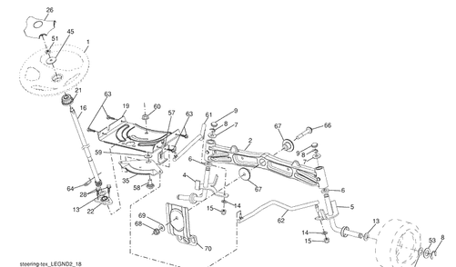Steering Assembly Diagram and Parts List for (96043006100)(2009-04) Husqvarna Lawn Mower