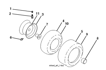 Wheels And Tires Diagram and Parts List for (96045004700)(2013-08) Husqvarna Lawn Tractor