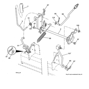 Mower Lift Diagram and Parts List for  Husqvarna Lawn Tractor
