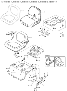 Seat 2 Diagram and Parts List for (96768100200)(2018-04) Husqvarna Lawn Mower