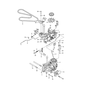 Hydraulic Pump-Motor Diagram and Parts List for  Husqvarna Lawn Tractor
