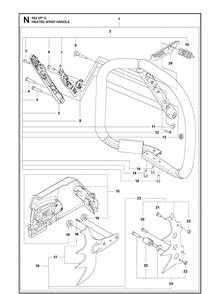 Heated Wrap Handle Diagram and Parts List for 592 XP-G Husqvarna Chainsaw