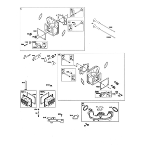 Engine >> Cylinder Head/Intake Manifold Diagram and Parts List for  Husqvarna Lawn Tractor