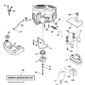 Engine Diagram and Parts List for  Husqvarna Lawn Tractor