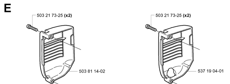 Muffler Cover Diagram and Parts List for 20031800001-20034400000 Husqvarna Chainsaw
