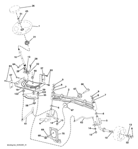 Steering Diagram and Parts List for (96043016200)(2012-09) Husqvarna Lawn Tractor