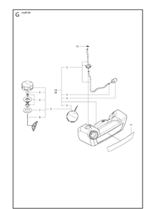 Fuel Tank Diagram and Parts List for  Husqvarna Leaf Blower / Vacuum
