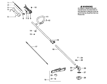 Repair Parts 1 Diagram and Parts List for 2008-11 Husqvarna Trimmer