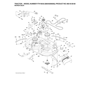 Mower Deck Diagram and Parts List for  Husqvarna Lawn Tractor