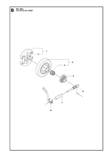 Clutch Oil Pump Diagram and Parts List for 2011-07 Husqvarna Chainsaw
